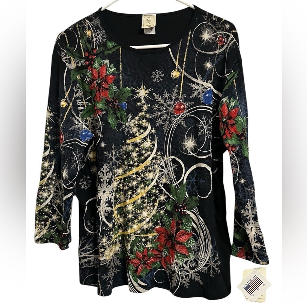 A Jess & Jane Christmas Jem shirt, size 1X.